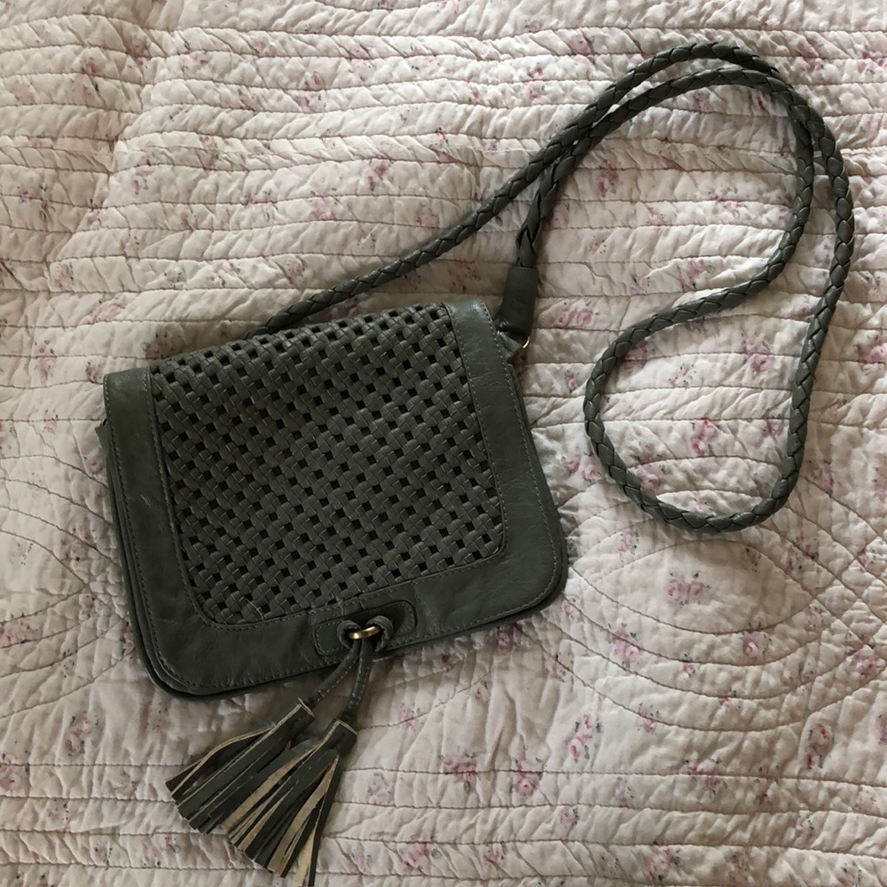 Urban Outfitters Sage Green Woven Cross Body Bag
